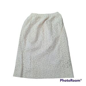  Vintage 60s 70s Cream Lace Skirt